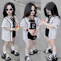 Áo sơ mi bong chày mickey hot trend,áo cotton bóng chày cho bé trai,gái thấm hút mồ hôi(8-30kg)SARA KIDS 231