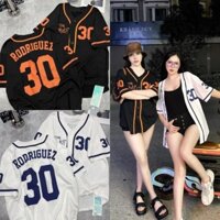 Áo sơ mi bóng chày ngắn tay Unsixe phong cách Hàn Quốc, áo thun cỡ đường phố cỡ 30, xu hướng nam hot 2024
