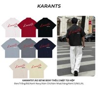 Áo Sơ Mi Boxy Karants Thêu 2 Mặt Túi Hộp Local Brand Streetwear Hot Trend - KR183