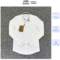 Áo Sơ Mi Burberry Chính Hãng Chất Liệu Chống Nhăn Cao Cấp Hàng VNXK - Áo Sơ Mi Nam Dài Tay Phối Họa Tiết Cổ Cao Cấp
