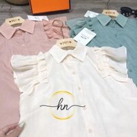 Áo sơ mi cánh tiên cổ bẻ