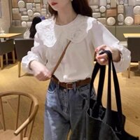 Áo sơ mi cao cấp phong cách Pháp độc đáo, áo dài tay phổ biến cho phụ nữ, áo sơ mi rộng rãi mùa xuân sớm Zhixi Mido 7Y9U