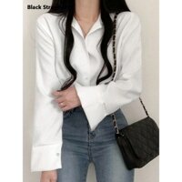 Áo sơ mi Cardigan tay phồng phong cách Preppy