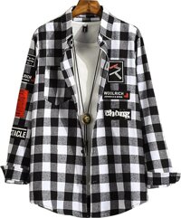 Áo sơ mi caro nam tay dài cá tính - SMNHHP045 - Xám - M