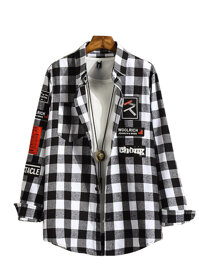 Áo sơ mi caro nam tay dài cá tính - SMNHHP045 - Xám - L