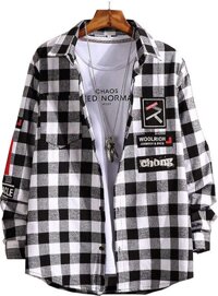 Áo sơ mi caro Unisex nam nữ form rộng mẫu mới - MT01 - Xám - L