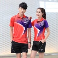 Áo Sơ Mi Cầu Lông Bướm Cho Nam Nữ 2025 Thời Trang Mới Bóng Bàn Áo Sơ Mi Mồ Hôi Thoáng Khí Áo Polo Thể Thao Top