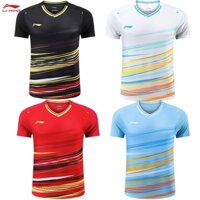 Áo sơ mi cầu lông Li Ning nam nữ lưới mới khô nhanh tay chạy bộ thể thao hàng đầu tùy chỉnh nhóm mua đồng phục đội