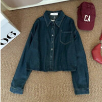 Áo sơ mi chất jean mềm dáng croptop phong cách năng động hàng QCCC loại 1