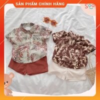 Áo sơ mi cho bé Summer SODA KIDS họa tiết đi biển, chất liệu Linen Hàn mềm mại, thoáng mát