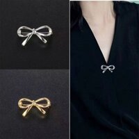 Áo sơ mi chống hở khóa cài ngực nữ cao cấp khóa khăn quàng cổ không đinh khâu vô hình cố định quần áo kim thắt nơ thần kỳ