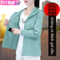 Áo sơ mi chống nắng bằng lụa thoáng khí cỡ lớn dành cho nữ trung niên Áo khoác thời trang mùa hè có mũ trùm đầu 0321