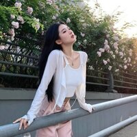 Áo sơ mi chống nắng mỏng cho cô gái sexy, áo nhỏ mùa xuân hè, áo ngắn ôm sát, áo điều hòa cho phụ nữ, lưu ý phụ nữ lưới UETP
