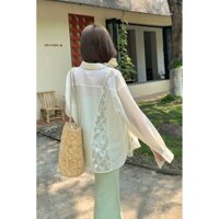 Áo Sơ Mi Chống Nắng Nữ Mùa Hè 2024 Thiết Kế Phong Cách Hàn Quốc Khâu Áo Sơ Mi Ren Tay Dài Nhẹ Thoáng Khí Top Áo Khoác zy25330