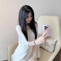 Áo sơ mi chống nắng tay dơi mới dành cho nữ dáng rộng thông thường trong suốt siêu nhỏ