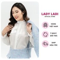 Áo sơ mi cổ bèo công sở chất tơ mềm mại LADI thanh lịch, nữ tính SM016