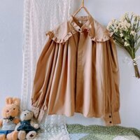 áo sơ mi cổ bèo tay phồng cực xinh
