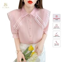 Áo sơ mi cổ búp bê sành điệu, áo sơ mi chất vải chiffon A903 La MiSa Clothes