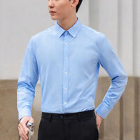 Áo sơ mi cổ button down chất vải coolmax thấm hút mồ hôi, giữ form tốt màu xanh lam - Ted Menswear