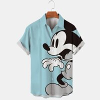 Áo sơ mi cổ Hawaii chuột Mickey Disney Mickey Vịt Donald