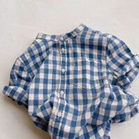 Áo sơ mi cổ tàu bé trai