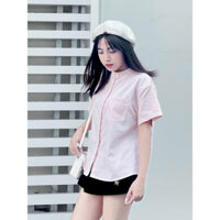 Áo sơ mi cổ tàu chất linen