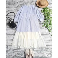 ÁO SƠ MI CỔ TÀU DÁNG DÀI HỞ LƯNG