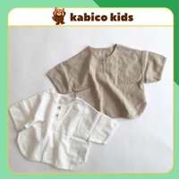 Áo Sơ Mi Cổ Tron LiNen Cao Cấp Cho Bé Trai Và Bé Gái