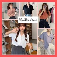 Áo sơ mi cổ vest quốc dân nhất định nên có, KÈM HÌNH THẬT - phối chân váy, quần jeans.. bao xinh - Miu Miu (SM5)