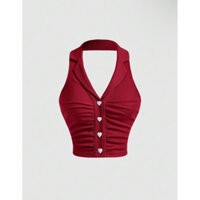 Áo Sơ Mi cổ Yếm hở lưng dáng thanh lịch