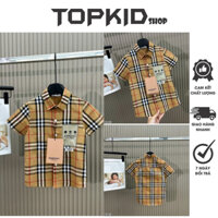 Áo Sơ Mi Cộc Tay Bắp Bơ Ry Cho Bé Trai In Chữ Túi Áo - Áo Sơ Mi Cho Bé Phối Túi To Cực Chất | Topkid Shop