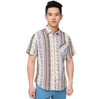 Áo Sơ Mi Cộc Tay Nam Narsis D0006, Họa Tiết Thổ Cẩm, Chất Liệu Thoáng Mát, Phù Hợp Đi Chơi, Đi Biển