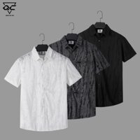 Áo so mi  cộc tay Nam ,Nữ  AT-181 (Quân còi 1988)  chất cotton woat rách Menswear Sơ Mi Ong Cổ Tròn