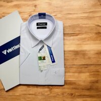 Áo sơ mi cộc tay trắng Việt Tiến sợi tre- Bamboo có size lớn CHÍNH HÃNG 100%