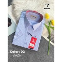 ÁO SƠ MI CỘC TAY VẠT NGANG ÔM NHẸ 399 VĨNH TIẾN G1680