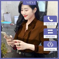 Áo sơ mi công sở màu nâu trẻ trung, năng động thời trang MEVI _A6163