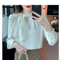 Áo sơ mi công sở thêu hoa cổ đính hạt thanh lịch QUYÊN FASHION SMT017, màu trắng kiểu hàn quốc túi ngực