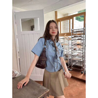 Áo sơ mi cột eo sau