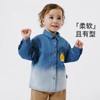 Áo Sơ Mi Cotton Màu Gradient Họa Tiết Hoạt Hình Cho Bé Trai 7C4CS119