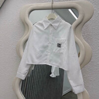 Áo sơ mi croptop đính đá Miumiu