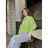 Áo sơ mi croptop rộng XK