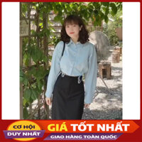 Áo Sơ Mi Croptop Rút Eo Dài Tay Siêu Xinh M3100 - Violet