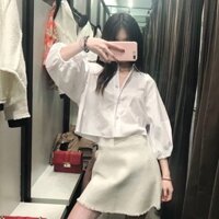 🌸Áo sơ mi Croptop tay bí🌸
