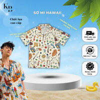 Áo sơ mi cuban hawaii đi biển hoạ tiết Kubo vải lụa cao cấp không nhăn - áo nhóm áo couple form đẹp KH004