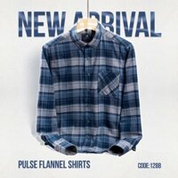 Áo sơ mi dạ kẻ nam URBAN, có túi ngực, chất vải dạ mềm mịn, button down trẻ trung, năng động, phom slim vừa vặn NO.1288