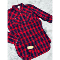 Áo sơ mi dài flannel caro Duluth Trading nữ thu đông xuất khẩu USA,chất liệu Cotton thoáng mát,có big size