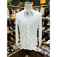 Áo sơ mi dài tay Burberry Trắng kẻ sọc dọc khuy logo thêu ngực LA on web