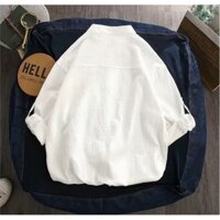 Áo Sơ Mi Dài Tay Cổ Tàu - APT Unisex - Áo Sơ Mi Cổ Trụ Chất Liệu Vải Đũi Xước Nhập Hàn