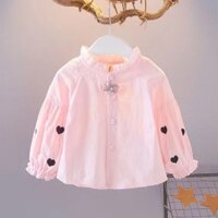 Áo Sơ Mi Dài Tay Lớp Một Hợp Thời Trang 0-63.12 Thời Trang Bé Gái Quần Áo Bé Gái Tuổi Cotton Nguyên Chất Cho Bé