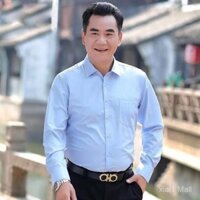 Áo sơ mi dài tay màu sắc đơn sắc kích thước lớn cho nam giới trung niên, áo có túi cho bố, áo sơ mi nam kích thước rộng rãi